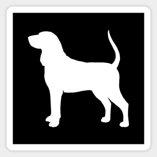 White Coonhound Silhouette Magnet